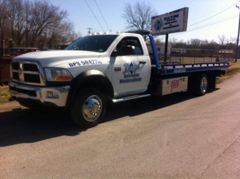 E J Mayes Auto Repair-Wrecker flatbed truck